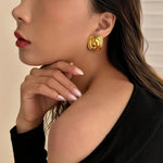 Stainless Steel Swirl Earrings for Women