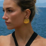 Minimalist Boho Gold-Plated Seashell Stud Earrings for Women
