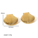 Minimalist Boho Gold-Plated Seashell Stud Earrings for Women