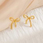 Small Gold Bow Tie Stud Earrings