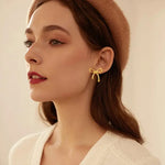 Small Gold Bow Tie Stud Earrings