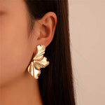 Stainless Steel Leafy Earrings – 18K Gold Plated | Anti-Tarnish & Hypoallergenic