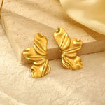 Stainless Steel Leafy Earrings – 18K Gold Plated | Anti-Tarnish & Hypoallergenic