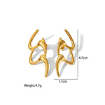 Double Scimitar Crescent Hollow Earrings – 18K Gold Plated