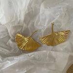 Ginkgo Leaf Statement Earrings