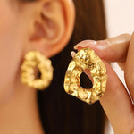 Irregular Gold Stud Earrings