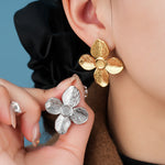 Golden Flower Stud Earrings