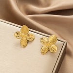 Golden Flower Stud Earrings
