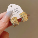 "Gilded Wrinkle" Stud Earrings for Women