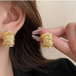 "Gilded Wrinkle" Stud Earrings for Women