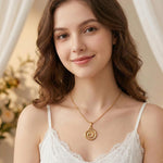 Spiral Swirl Pendant Necklace – Gold-Toned Snake Chain Statement Necklace