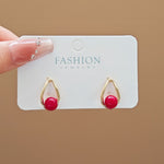 Teardrop Frame Pearl Stud Earrings for Women | Gold-Toned New Launch | 2 Colours