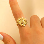 Sunflower Gold Plated Ring