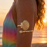 Scallop Shell & Pearl Upper Arm Cuff