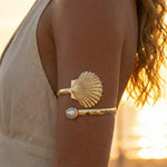 Scallop Shell & Pearl Upper Arm Cuff