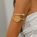 Ammonite Shell & Pearl Upper Arm Cuff
