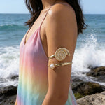 Ammonite Shell & Pearl Upper Arm Cuff