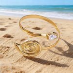 Ammonite Shell & Pearl Upper Arm Cuff
