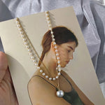 Double Layer Pearl Pendant Necklace