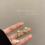 Crystal Teddy Bear Stud Earrings for Women
