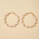 Pearl Twisted Hoop Earrings
