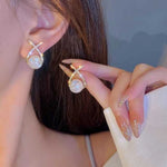 Party Wear Pearl Rhinestone Ear Studs