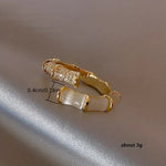 Bamboo Luxe Crystal Open Ring