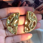 Stainless Steel Half Moon Earrings