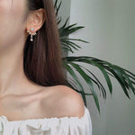 Korean Pearl & Crystal Tassel Jhumka Earrings