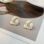 Geometric Knot Triangle Stud Earrings