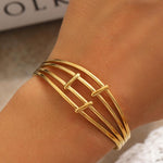 Four Layered Bridge Design - Gold Plated Bracelet