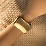 Gold-Toned Wide Cuff Bracelet for Women