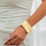 Gold-Toned Wide Cuff Bracelet for Women