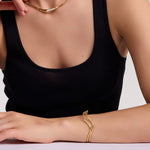 Double Wave Cuff Bracelet