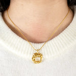 Western-Style Gold-Plated Stainless Steel Pendant Necklace for Women