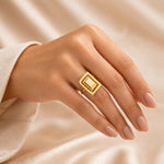 Architectural Square Signet Ring