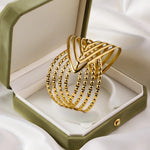 Gold-Plated Geometric Cuff Bracelet for Women – Anti-Tarnish Titanium Wide Bangle