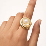 Sunburst Pearl Cocktail Ring