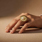 Sunburst Pearl Cocktail Ring