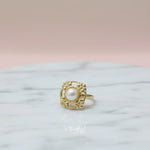 Baroque Pearl Gold Filigree Ring