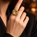 Woven Knot Gold Statement Ring