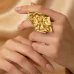 Molten Gold Statement Ring