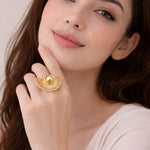 Golden Fan Sunburst Statement Ring