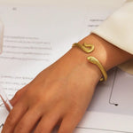 Gold-Toned Snake Cuff Bracelet for Women