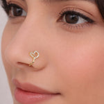 Crystal Heart Nose Cuff Ring