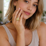 Pearl Evil Eye Gold Coin Ring