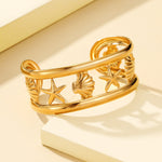 Ocean Motif Wide Cuff Bracelet