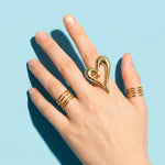 Open Heart Gold Statement Ring