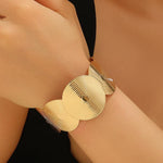 Concentric Circle Wide Cuff Bracelet for Women | Gold-Toned Statement Jewelry
