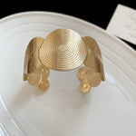 Concentric Circle Wide Cuff Bracelet for Women | Gold-Toned Statement Jewelry